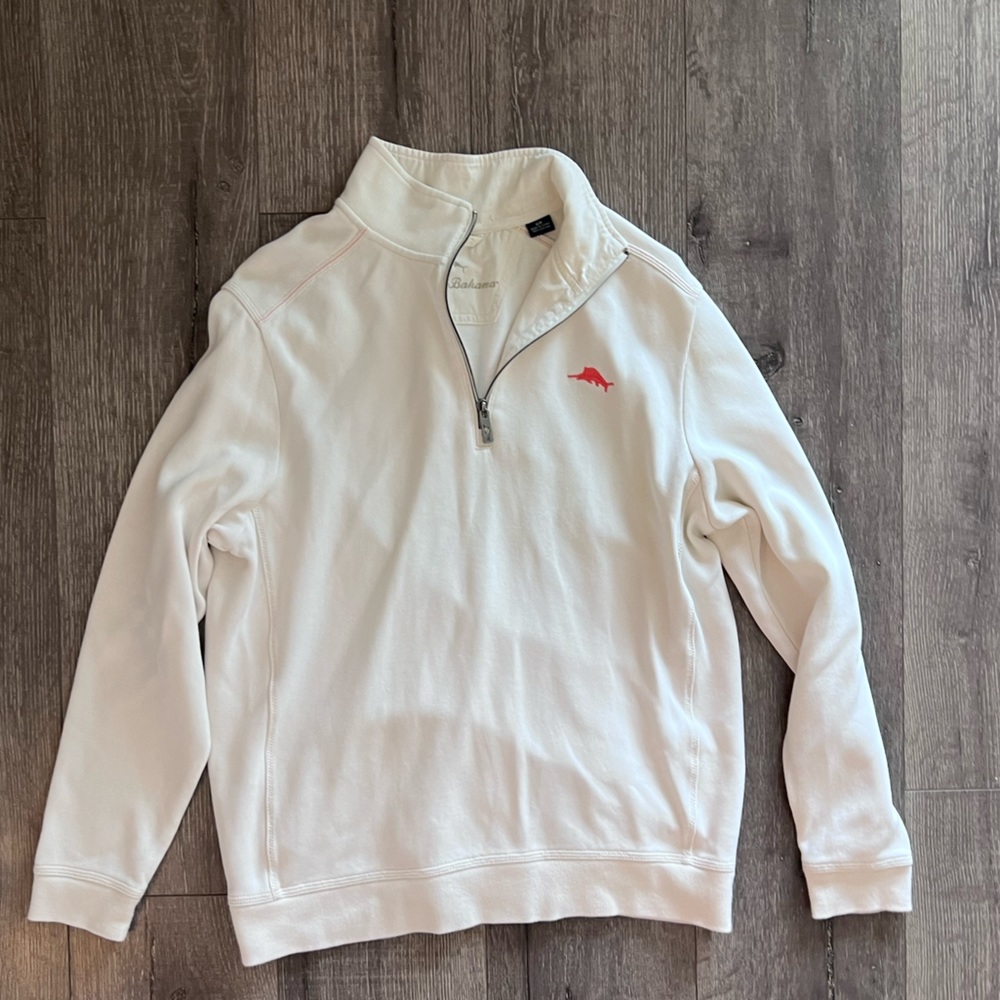 Tommy Bahama Oversized Women's 1/4 Zip Sweater/Sweatshirt | Cream Size S